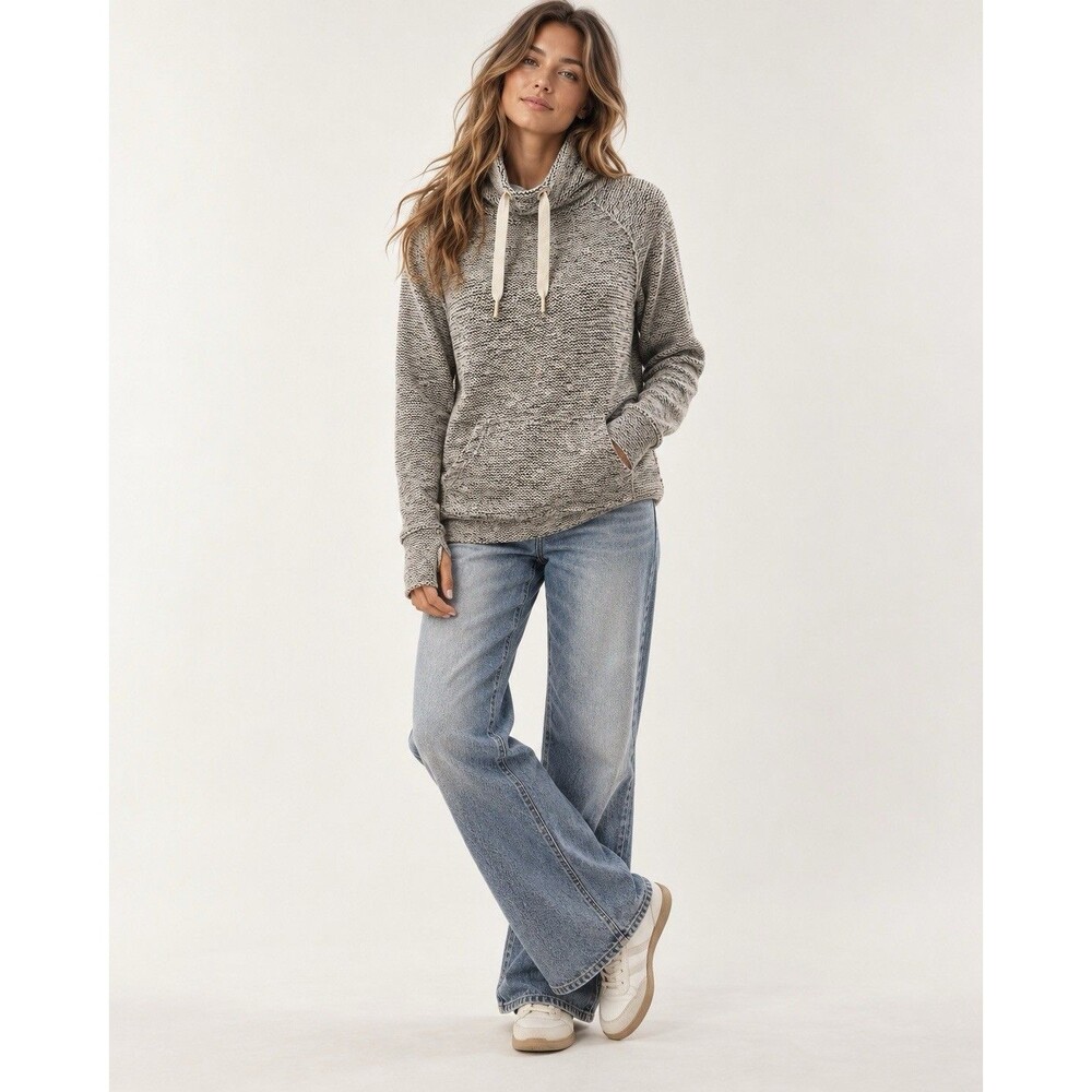 OFFLINE by Aerie Marled Funnel Neck Pullover Sweatshirt Small Thumbholes